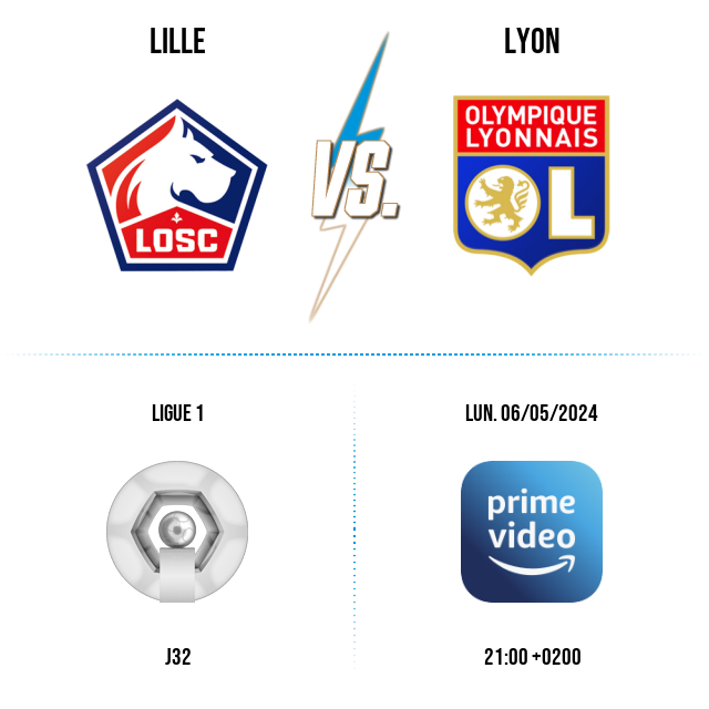 https://om-sup.com/prez/?team_home=Lille&amp;team_away=Lyon&amp;tournament=Ligue+1&amp;round=J32&amp;DD=06&amp;MM=05&amp;YYYY=2024&amp;channel=Prime+Video&amp;hh=21&amp;mm=00&amp;height=552&amp;calendar