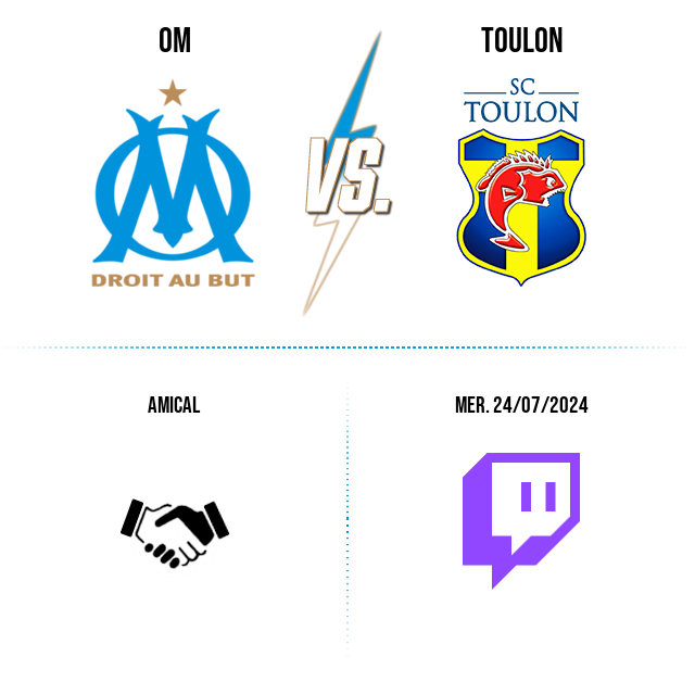 https://om-sup.com/prez/?team_home=OM&amp;team_away=Toulon&amp;tournament=Amical&amp;round=&amp;DD=24&amp;MM=07&amp;YYYY=2024&amp;channel=Twitch&amp;hh=%3F%3F&amp;mm=%3F%3F&amp;height=552